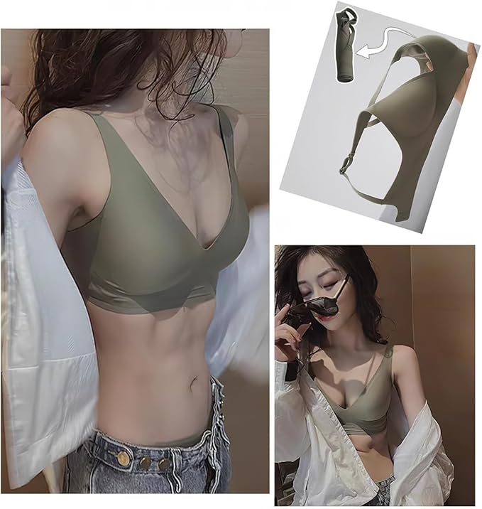 Seamless V-neck Adjustable Comfort Bra