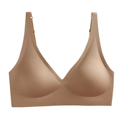 Seamless V-neck Adjustable Comfort Bra