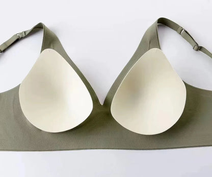 Seamless V-neck Adjustable Comfort Bra