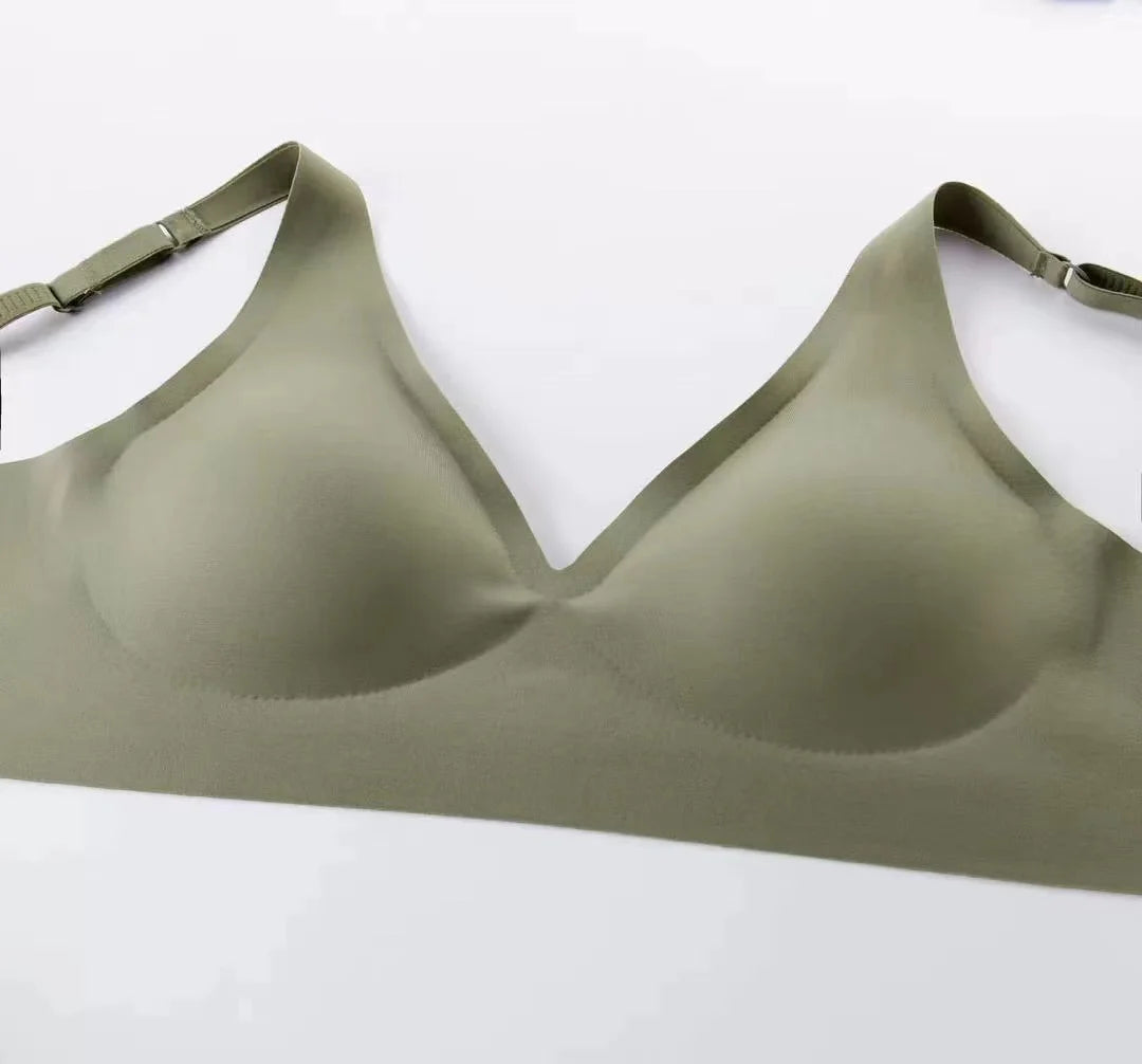 Seamless V-neck Adjustable Comfort Bra