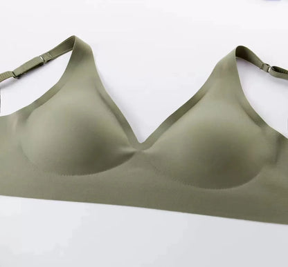 Seamless V-neck Adjustable Comfort Bra