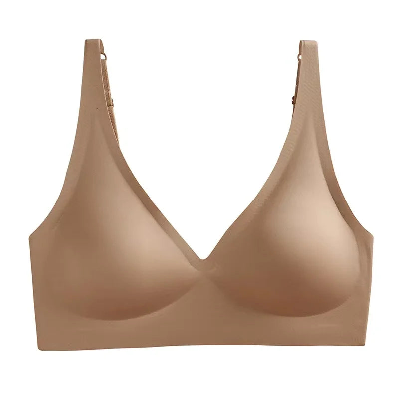 Seamless V-neck Adjustable Comfort Bra