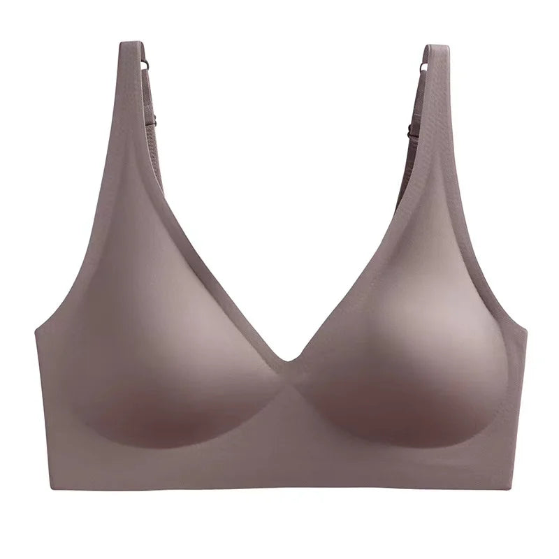 Seamless V-neck Adjustable Comfort Bra