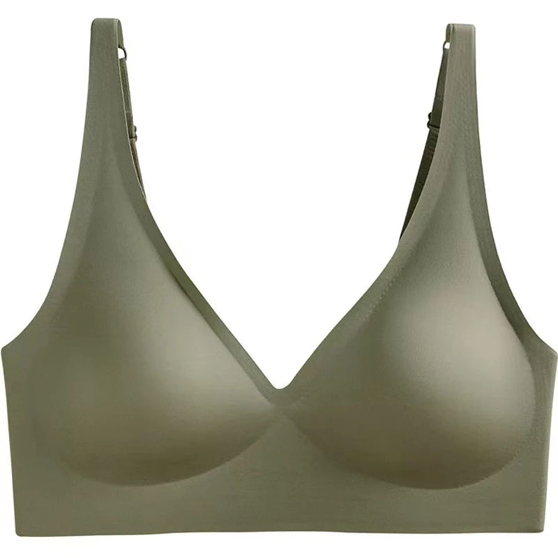 Seamless V-neck Adjustable Comfort Bra