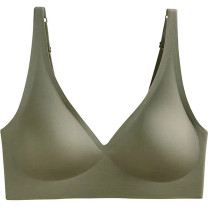 Seamless V-neck Adjustable Comfort Bra