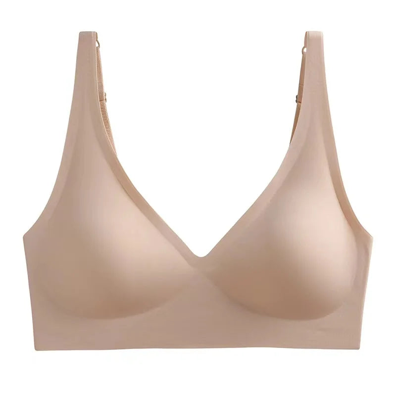 Seamless V-neck Adjustable Comfort Bra