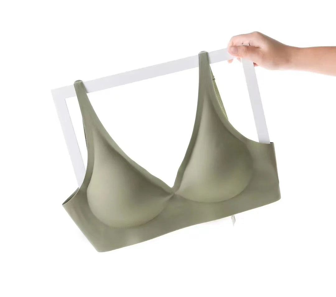 Seamless V-neck Adjustable Comfort Bra